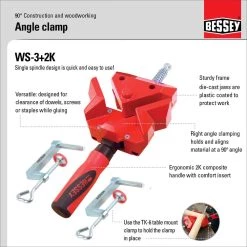 2 in. Capacity 90-Degree Angle Clamp with 1-1/8 in. Throat Depth by BESSEY -Bessey Sales bessey clamps ws 3 2k 77 1000