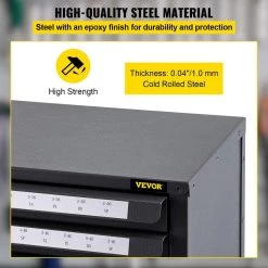 Tap Dispenser Cabinet 5-Drawers Tap Organizer Cabinet Holder 60- Compartment for Machine Screw Sizes #2-56 to #12-28 by VEVOR -Bessey Sales black vevor shelf bins racks 56012 280gnx68itqv0 1f 1000