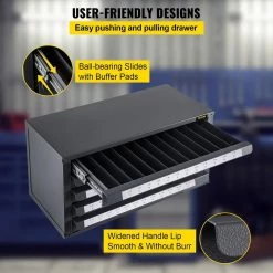 Tap Dispenser Cabinet 5-Drawers Tap Organizer Cabinet Holder 60- Compartment for Machine Screw Sizes #2-56 to #12-28 by VEVOR -Bessey Sales black vevor shelf bins racks 56012 280gnx68itqv0 44 1000
