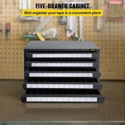 Tap Dispenser Cabinet 5-Drawers Tap Organizer Cabinet Holder 60- Compartment for Machine Screw Sizes #2-56 to #12-28 by VEVOR -Bessey Sales black vevor shelf bins racks 56012 280gnx68itqv0 c3 1000