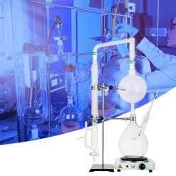 2.11 Qt. Lab Glassware Distillation Kit 24/40 Joints Oil Distiller Electronic Heating Stove for Research Centers by VEVOR -Bessey Sales clear vevor multi tools syzlsbjytl2l00001v1 31 1000