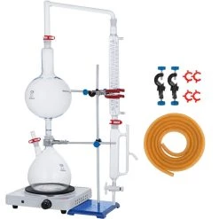 2.11 Qt. Lab Glassware Distillation Kit 24/40 Joints Oil Distiller Electronic Heating Stove for Research Centers by VEVOR
