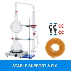2.11 Qt. Lab Glassware Distillation Kit 24/40 Joints Oil Distiller Electronic Heating Stove for Research Centers by VEVOR -Bessey Sales clear vevor multi tools syzlsbjytl2l00001v1 fa 1000