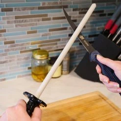 12 in. Ceramic Steel Handheld Sharpener by DMT -Bessey Sales dmt sharpening stones cs2 1f 1000