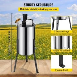 2 Frame Honey Extractor Bee Honey Extractor Electric Honeycomb Spinner Stainless Steel Beekeeping Accessory by VEVOR -Bessey Sales silver vevor multi tools lxxddymj000000001v1 44 1000