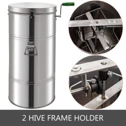 2 Frame Manual Honey Extractor Bee Extractor Honeycomb Spinner Crank Stainless Steel Beekeeping Equipment by VEVOR -Bessey Sales silver vevor multi tools lxxsdymj000000001v0 4f 1000