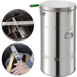 2 Frame Manual Honey Extractor Bee Extractor Honeycomb Spinner Crank Stainless Steel Beekeeping Equipment by VEVOR