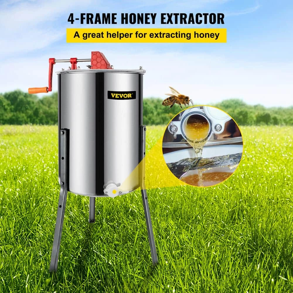 4 Frame Manual Honey Extractor Separator Bee Extractor Stainless Steel Honey Extraction Apiary Centrifuge Equipment by VEVOR 2 4 Frame Manual Honey Extractor Separator Bee Extractor Stainless Steel Honey Extraction Apiary Centrifuge Equipment by VEVOR - Image 2