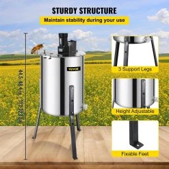 3 Frames Electric Extractor Spinner Bee Honey Extraction Separator Stainless Steel Beekeeping Equipment with Sta by VEVOR -Bessey Sales silver vevor multi tools sxxddymj000000001v1 44 1000