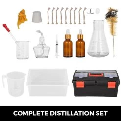 Distillation Apparatus Kit 0.52 Qt. Essential Oil Distillation Equipment for Research Centers or Teaching Places by VEVOR -Bessey Sales stainless steel look clear vevor multi tools syzlsb0 5ljytl001v0 1f 1000