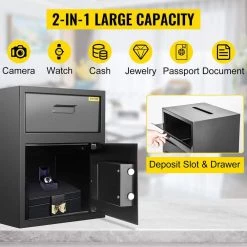 Digital Safe Box 1.7 cu. ft. Carbon Steel Electronic Code Lock Safe with Deposit Slot Safe Box for Home Hotel and Office by VEVOR -Bessey Sales vevor drop safes bxxtdshs000000001v0 1f 1000
