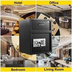 Digital Safe Box 1.7 cu. ft. Carbon Steel Electronic Code Lock Safe with Deposit Slot Safe Box for Home Hotel and Office by VEVOR -Bessey Sales vevor drop safes bxxtdshs000000001v0 31 1000