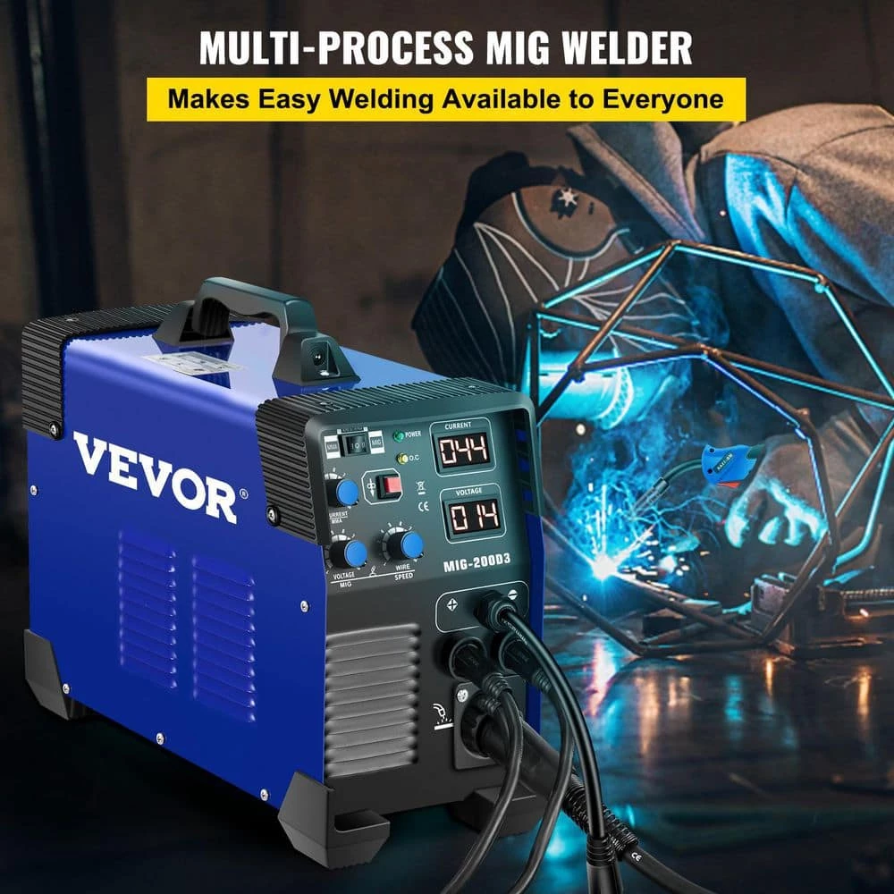 3 in 1 MIG/TIG/MMA Arc Welder 200 Amp Lift Welding Machine 220-Volt DC Portable with IGBT Inverter and Digital Display by VEVOR 2 3 in 1 MIG/TIG/MMA Arc Welder 200 Amp Lift Welding Machine 220-Volt DC Portable with IGBT Inverter and Digital Display by VEVOR - Image 2