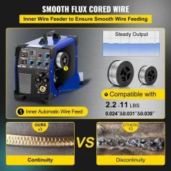 3 in 1 MIG TIG MMA Arc Welder 250 Amp Lift ARC Welding Machine 110/220-Volt with Stick IGBT DC Inverter Digital Display by VEVOR -Bessey Sales vevor multi process welders mighj250shy000001v1 1f 1000