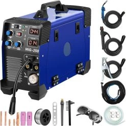 3 in 1 MIG TIG MMA Arc Welder 250 Amp Lift ARC Welding Machine 110/220-Volt with Stick IGBT DC Inverter Digital Display by VEVOR