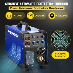 3 in 1 MIG TIG MMA Arc Welder 250 Amp Lift ARC Welding Machine 110/220-Volt with Stick IGBT DC Inverter Digital Display by VEVOR -Bessey Sales vevor multi process welders mighj250shy000001v1 fa 1000