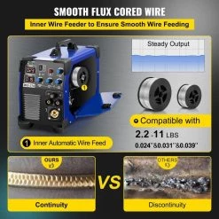 3 in 1 MIG TIG MMA Welder 270 Amp Lift ARC Welding Machine 110-Volt/220-Volt Digital Display Stick IGBT DC Inverter by VEVOR -Bessey Sales vevor multi process welders mighj270shy000001v1 1f 1000