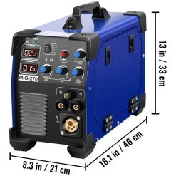 3 in 1 MIG TIG MMA Welder 270 Amp Lift ARC Welding Machine 110-Volt/220-Volt Digital Display Stick IGBT DC Inverter by VEVOR -Bessey Sales vevor multi process welders mighj270shy000001v1 76 1000