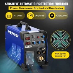 3 in 1 MIG TIG MMA Welder 270 Amp Lift ARC Welding Machine 110-Volt/220-Volt Digital Display Stick IGBT DC Inverter by VEVOR -Bessey Sales vevor multi process welders mighj270shy000001v1 fa 1000