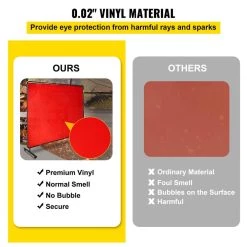 Welding Protection Screen with Frame 8 ft. x 6 ft. Welding Curtain with 4 Wheels Flame-Resistant Portable Light-Proof by VEVOR -Bessey Sales vevor welding accessories gbhjcl6x8dkjhs001v0 4f 1000