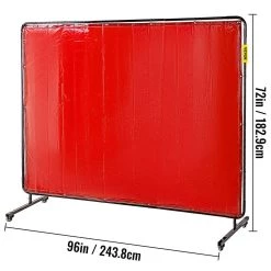 Welding Protection Screen with Frame 8 ft. x 6 ft. Welding Curtain with 4 Wheels Flame-Resistant Portable Light-Proof by VEVOR -Bessey Sales vevor welding accessories gbhjcl6x8dkjhs001v0 76 1000