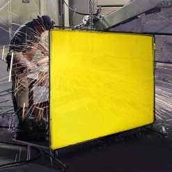 8 ft. x 6 ft. Welding Protection Screen w/Frame Welding Curtain w/4 Wheel Flame-Resistant Vinyl Light-Proof in Yellow by VEVOR -Bessey Sales vevor welding accessories gbhjcl6x8dkjyl001v0 31 1000