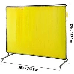8 ft. x 6 ft. Welding Protection Screen w/Frame Welding Curtain w/4 Wheel Flame-Resistant Vinyl Light-Proof in Yellow by VEVOR -Bessey Sales vevor welding accessories gbhjcl6x8dkjyl001v0 76 1000
