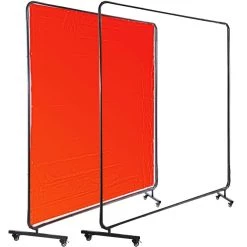 Welding Screen 6 ft. x 6 ft. 3 Panel Welding Curtain Flame Retardant with Frame and Wheels adjustable Size, Red by VEVOR -Bessey Sales vevor welding accessories gbrdsmhjl66yc0001v0 1f 1000
