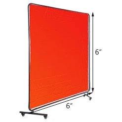 Welding Screen 6 ft. x 6 ft. 3 Panel Welding Curtain Flame Retardant with Frame and Wheels adjustable Size, Red by VEVOR -Bessey Sales vevor welding accessories gbrdsmhjl66yc0001v0 76 1000