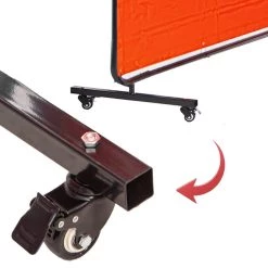 Welding Screen 6 ft. x 6 ft. 3 Panel Welding Curtain Flame Retardant with Frame and Wheels adjustable Size, Red by VEVOR -Bessey Sales vevor welding accessories gbrdsmhjl66yc0001v0 fa 1000