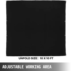 10 ft. x 10 ft. Emergency Fire Blanket Fiberglass Heat Resists 1022°F Welding Mat with Carry Bag, Black by VEVOR -Bessey Sales vevor welding accessories ht10x10hs00000001v0 1f 1000