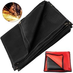 10 ft. x 10 ft. Emergency Fire Blanket Fiberglass Heat Resists 1022°F Welding Mat with Carry Bag, Black by VEVOR