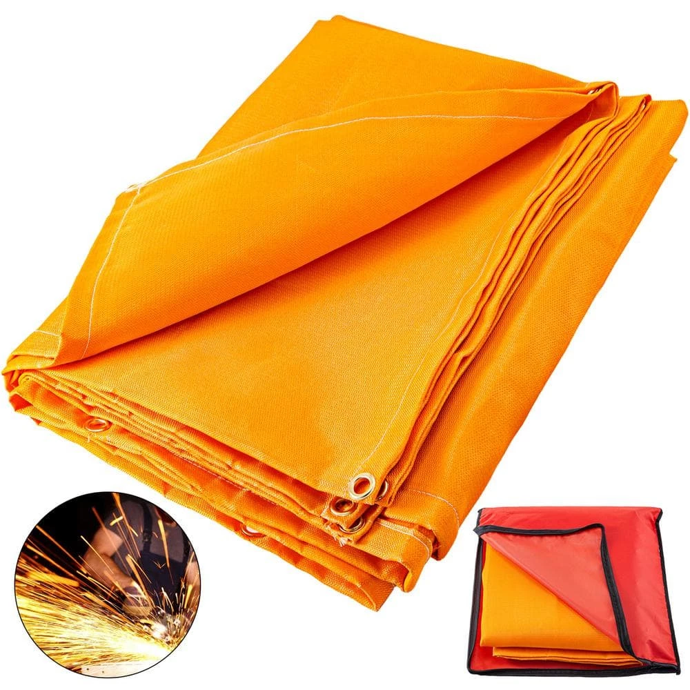 8 ft. x 10 ft. Emergency Fire Blanket Fiberglass Heat Resists 1022°F Welding Mat with Carry Bag, Orange by VEVOR 1 8 ft. x 10 ft. Emergency Fire Blanket Fiberglass Heat Resists 1022°F Welding Mat with Carry Bag, Orange by VEVOR
