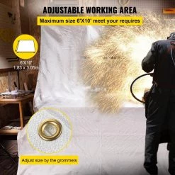 2PCS 6 ft. x 10 ft. Emergency Fire Blanket Fiberglass Heat Resists 1022°F Welding Blanket Mat with Carry Bag, White by VEVOR -Bessey Sales vevor welding accessories htbsjbdd6x102nl8sv0 1f 1000