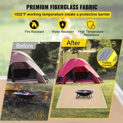 Emergency Fire Pit Mat 67 in. x 60 in. Welding Blanket 1022°F Fiberglass with 10 Steel Grommets for BBQ Oven Stove by VEVOR -Bessey Sales vevor welding accessories hthsbddw67x60n6udv0 1f 1000