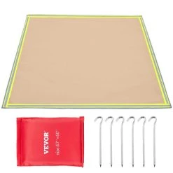 Emergency Fire Pit Mat 67 in. x 60 in. Welding Blanket 1022°F Fiberglass with 10 Steel Grommets for BBQ Oven Stove by VEVOR