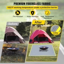 Square Fire Pit Mat 67 in. x 60 in. Fireproof Mat 1022°F with 10 Stainless-Steel Grommets and 6 Silver Screws, Gray by VEVOR -Bessey Sales vevor welding accessories hthsbddw67x60xuv3v0 1f 1000