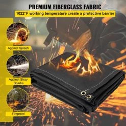 2 Pack Fire Welding Blankets 8 ft. x 10 ft. Flame Retardant Blanket 1022°F with 12 Brass Grommets, Black by VEVOR -Bessey Sales vevor welding accessories hthsjbdd8x1026zrcv0 4f 1000