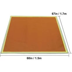 Emergency Fire Pit Mat 67 in. x 60 in. Fireproof Welding Blanket 3.3 lbs. 1022°F with 10 Grommets and 6 Silver Hooks by VEVOR -Bessey Sales vevor welding accessories htzsbddw67x60qc2dv0 76 1000
