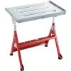 Welding Table 30 in. x 20 in. Portable Welding Sawhorse Bench 3x1.1 in. Slots Steel with Casters Retractable Guide Rails by VEVOR