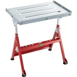 Welding Table 36 in. x 20 in. Steel Welding Bench Sawhorse Adjustable Angle Height with Casters Retractable Guide Rails by VEVOR