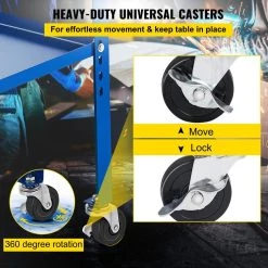 Welding Table 18 in. x 36 in. Portable Welding Workbench Sawhorse 1200 lbs. Load 0.11 in. Thick with Middle Shelf Wheel by VEVOR -Bessey Sales vevor welding kits hjtycbdd13618q11gv0 44 1000