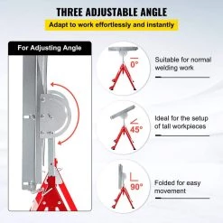 Folding Welding Table 30 in. x 20 in. Sawhorse Workbench 400 lbs. Adjustable with Casters Retractable Guide Rails by VEVOR -Bessey Sales vevor welding kits hjtycybd130209volv0 1f 1000