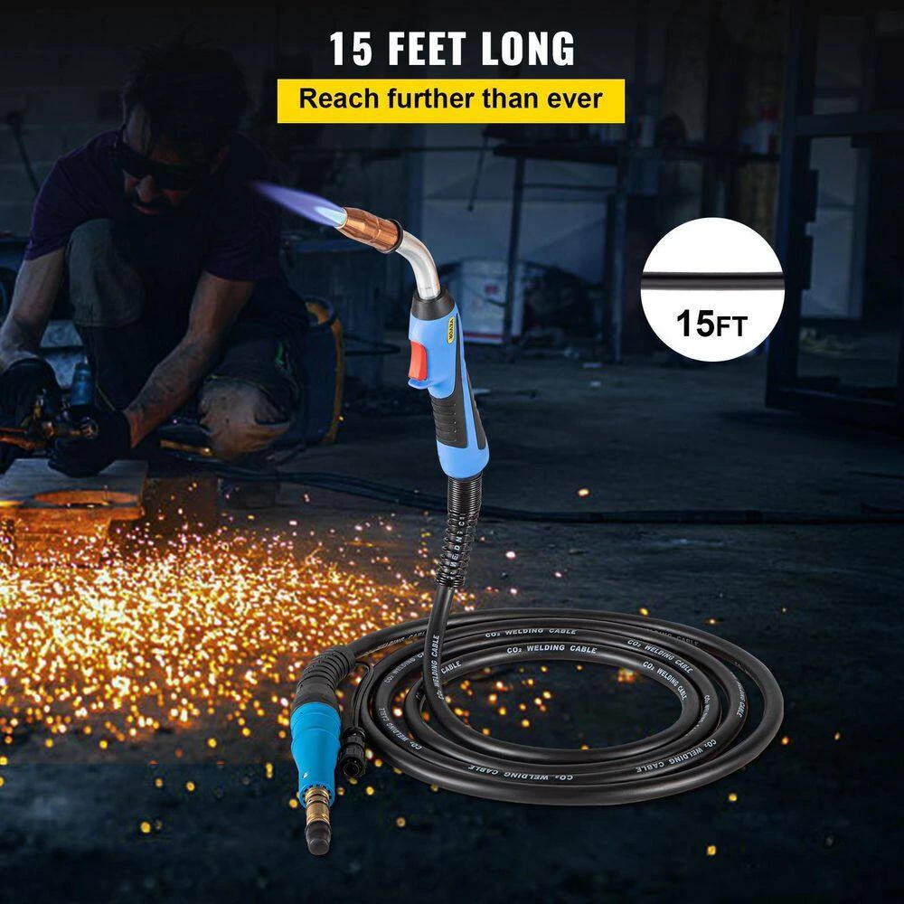 MIG Welding Gun 15 ft. 250 Amp Welding Torch Stinger for M-25 Miller Welder Gun fit 0.03 in. to 0.035 in. Wire by VEVOR 5 MIG Welding Gun 15 ft. 250 Amp Welding Torch Stinger for M-25 Miller Welder Gun fit 0.03 in. to 0.035 in. Wire by VEVOR - Image 5
