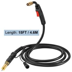 MIG Welding Gun 15 ft. 150 Amp Welding Torch 0.030 in. to 0.035 in. Wire for Miller Millermatic M-10 M-15 M-100 M-150 by VEVOR -Bessey Sales vevor welding spool guns hqmlm150 15ft0001v0 d4 1000