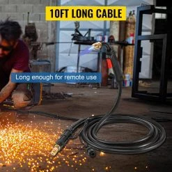 MIG Welding Gun 10 ft. 100 Amp Welding Torch for 0.024 in. to 0.031 in. Wire for Lincoln Magnum 100L (K530-6) by VEVOR -Bessey Sales vevor welding spool guns lincolnhjyhq00001v0 fa 1000