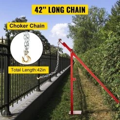 Post Puller 42 in. L Chain Fence Pry Level Bars 32 in. Standing Frame Wood Post Puller Set with Lifting Chain, Red by VEVOR -Bessey Sales vevor wrecking pry bars gllbg5u0k0gch55hpv0 44 1000